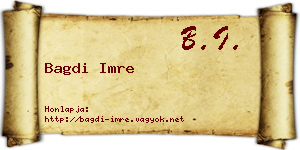 Bagdi Imre névjegykártya